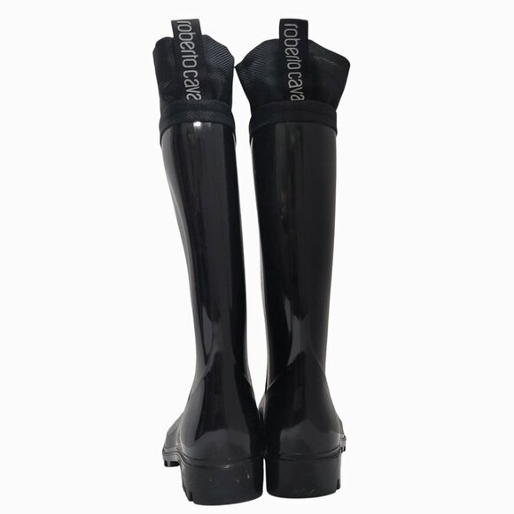 Roberto Cavalli Boots Black Rubber Rain 35 - Picture 5 of 12